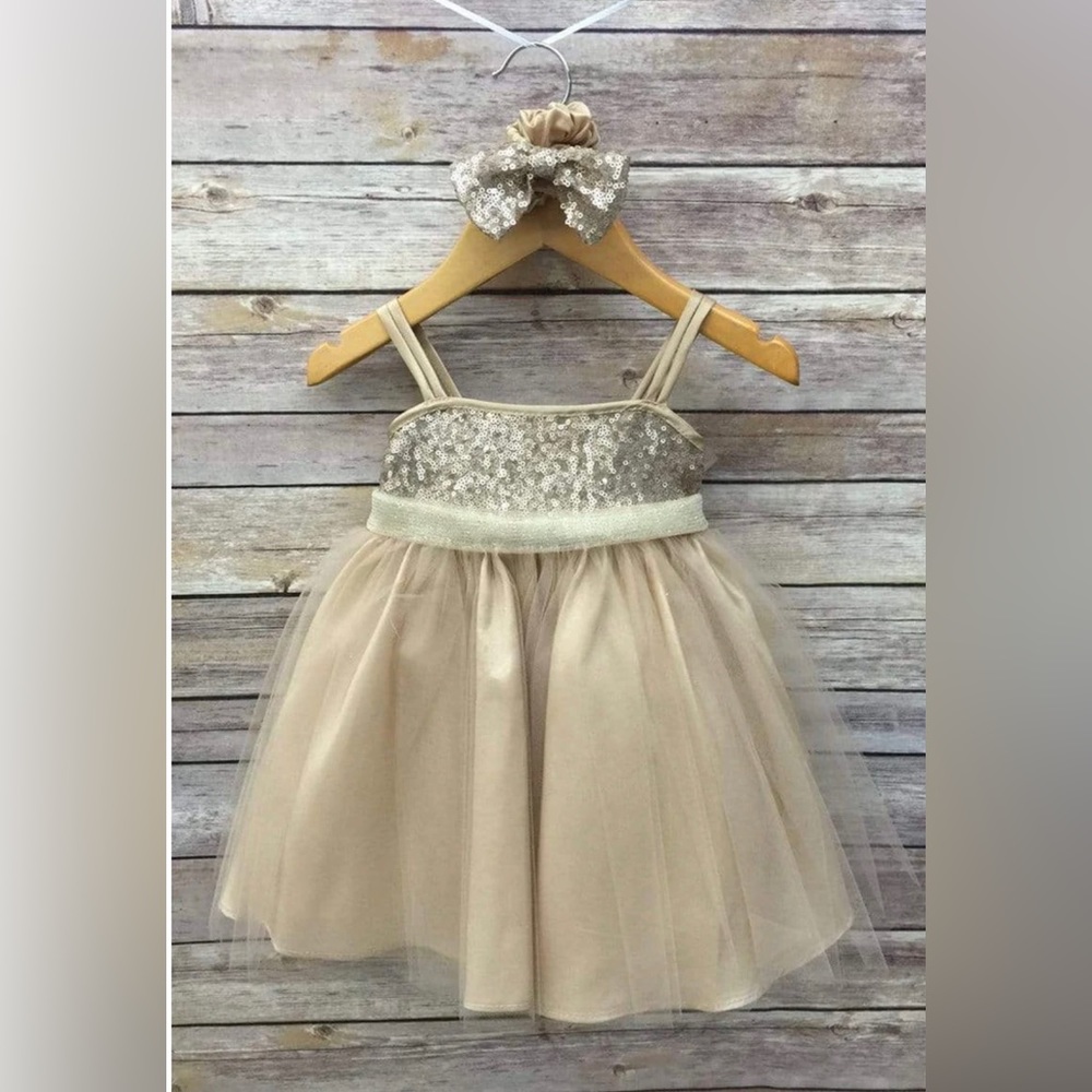 Petite Adele Gold Dress Toddler
